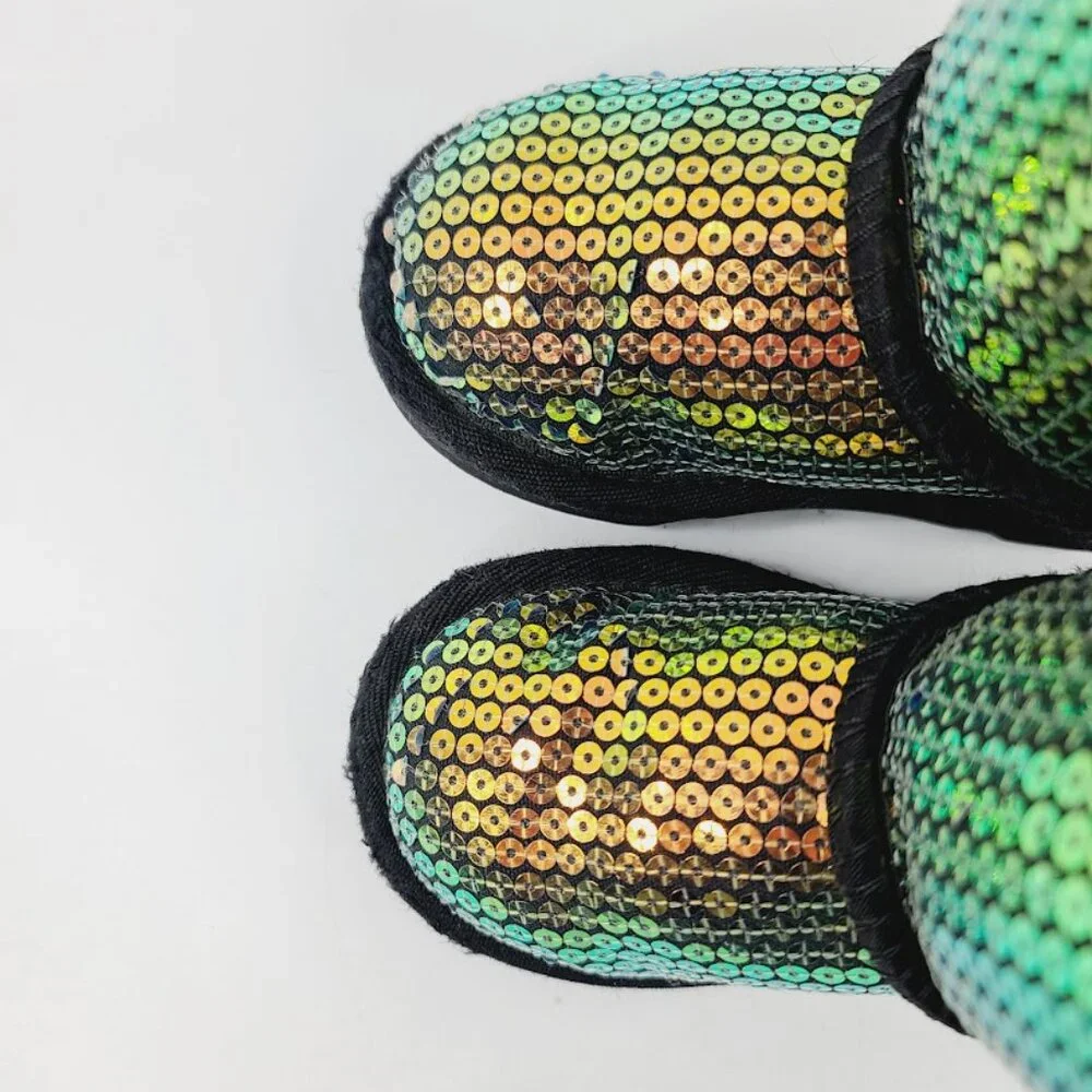 UGG Girl's‎ Multicolor Classic Mini Stelar Sequin Ankle Winter Snow Boots Size 6